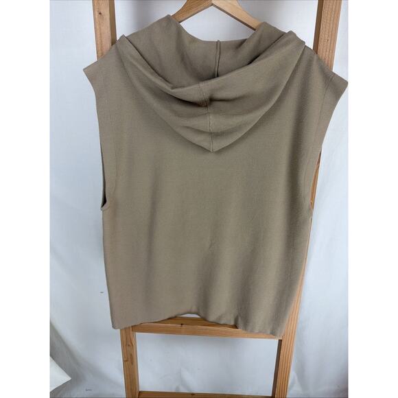 NWT Yesta YEST Tan High Low Hem Hooded Long Vest #0940 Size 10 - Picture 5 of 5